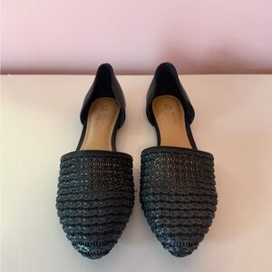 LC Lauren Conrad Black Woven Flats - Size 7 - Like New